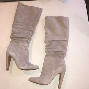 Suede scrunch booties